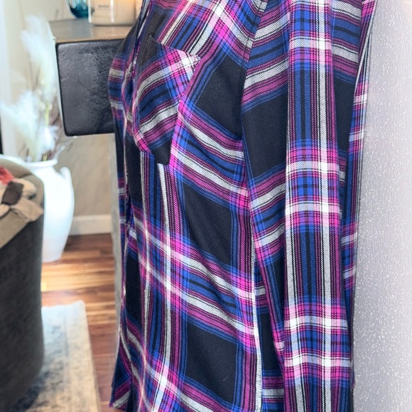 Rails Plaid Button-Down Shirt - Navy and Magenta - Picture 3 of 11